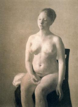 Vilhelm Hammershoi : Seated Female Nude